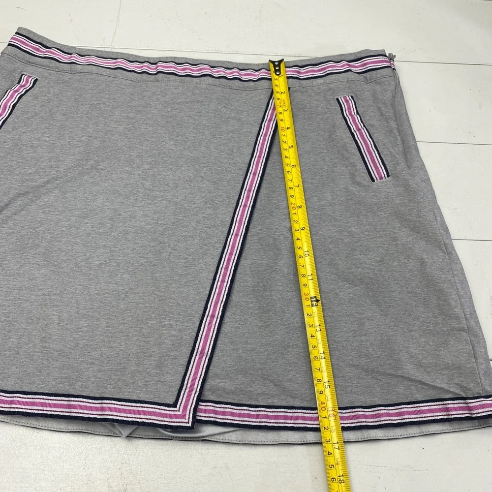 Lady Hagen Golf Skort Womens 16 Gray Stripe Active Athletic Skirt Tennis Preppy